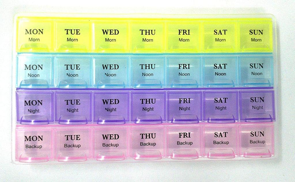 28-Day Plastic Pill Organizer Reminder Storage Box - Pack of 1