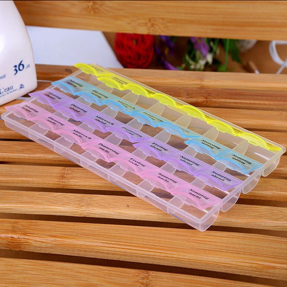 28-Day Plastic Pill Organizer Reminder Storage Box - Pack of 1