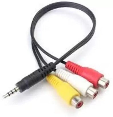 GR Trend TV-out Cable - 3.5mm to 3 RCA Audio Video AV Cable for Camcorder, Camera, LCD TV, and HDTV