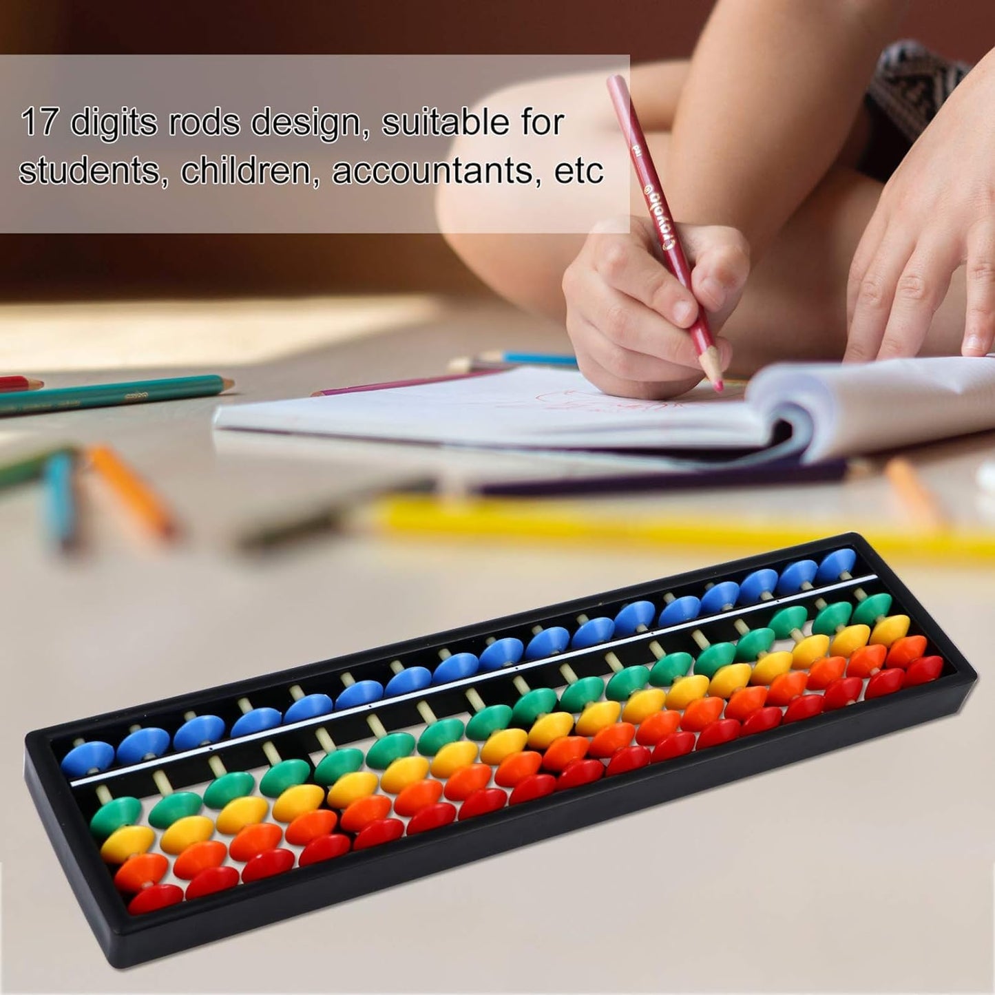 GR Trend Educational Abacus 17 Rod Multicolor Color Abacus Tool for Kids to Enhance Their Counting Skills and Mathematics