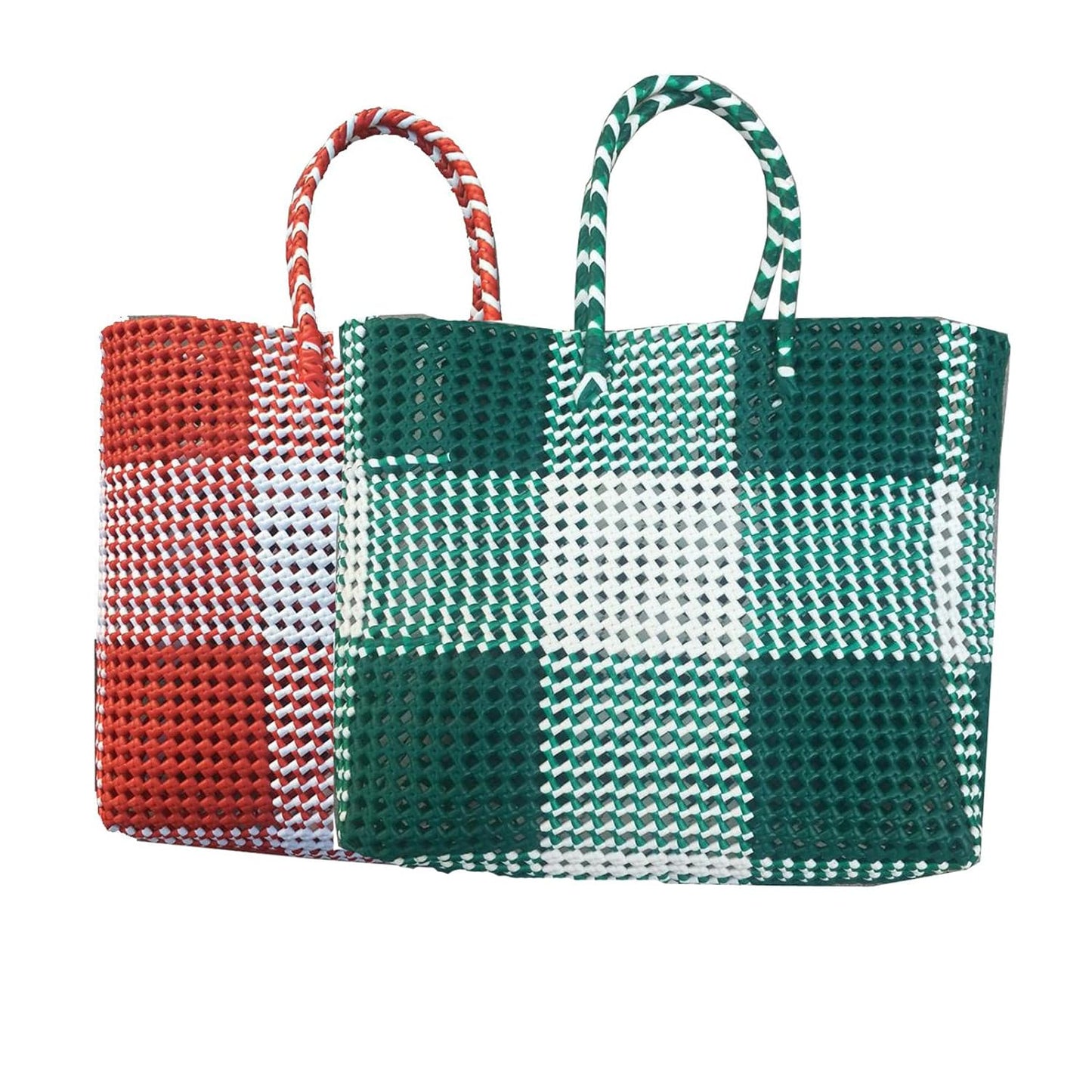 Reusable Handmade Plastic Wire Bags (Combo Green, Red)