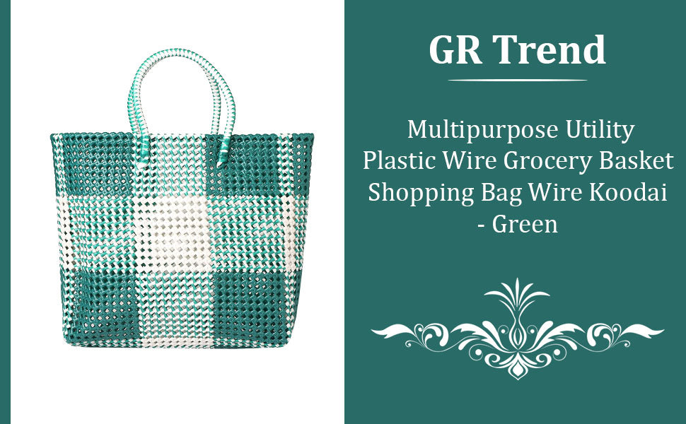 Reusable Handmade Plastic Wire Bags (Green)