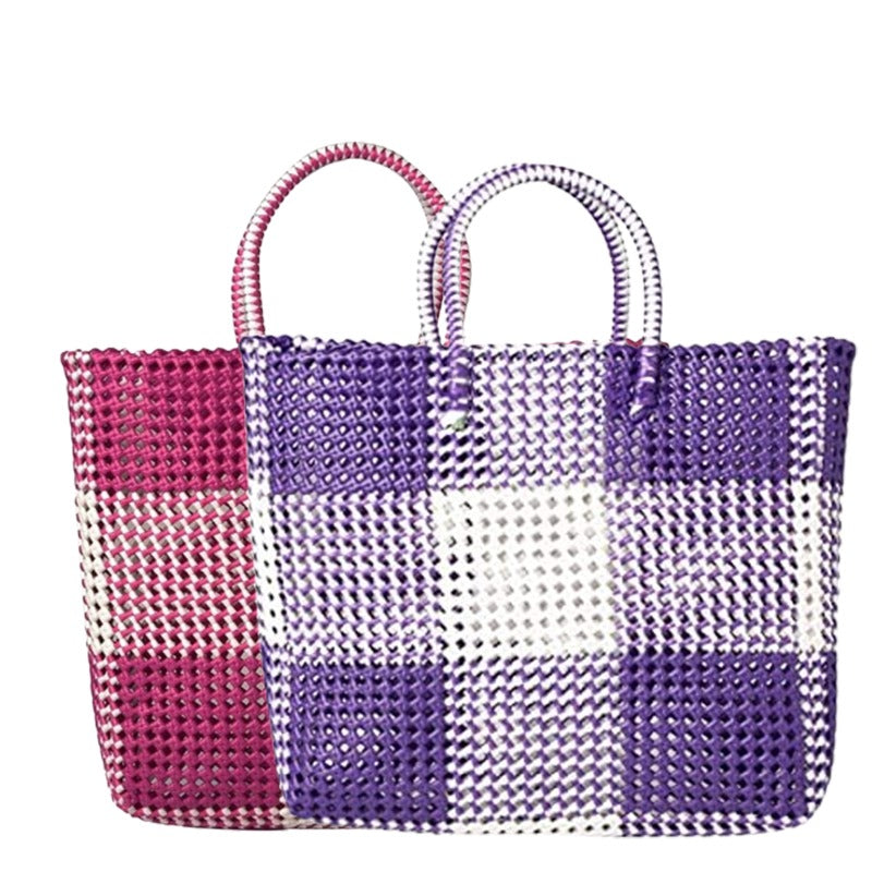 Reusable Handmade Plastic Wire Bags (Combo Pink, Red)