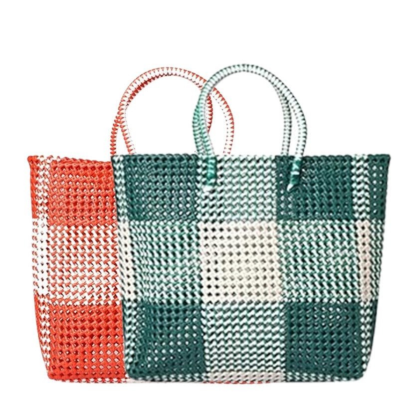 Reusable Handmade Plastic Wire Bags (Combo Pink, Red)